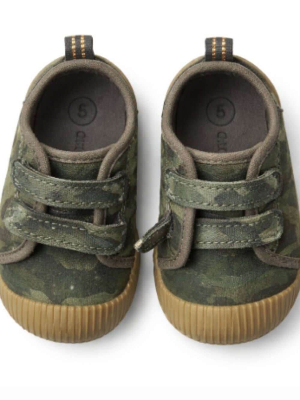 Toddler Camo Sneakers Size 5 Green Baby Shoes Hook & Loop